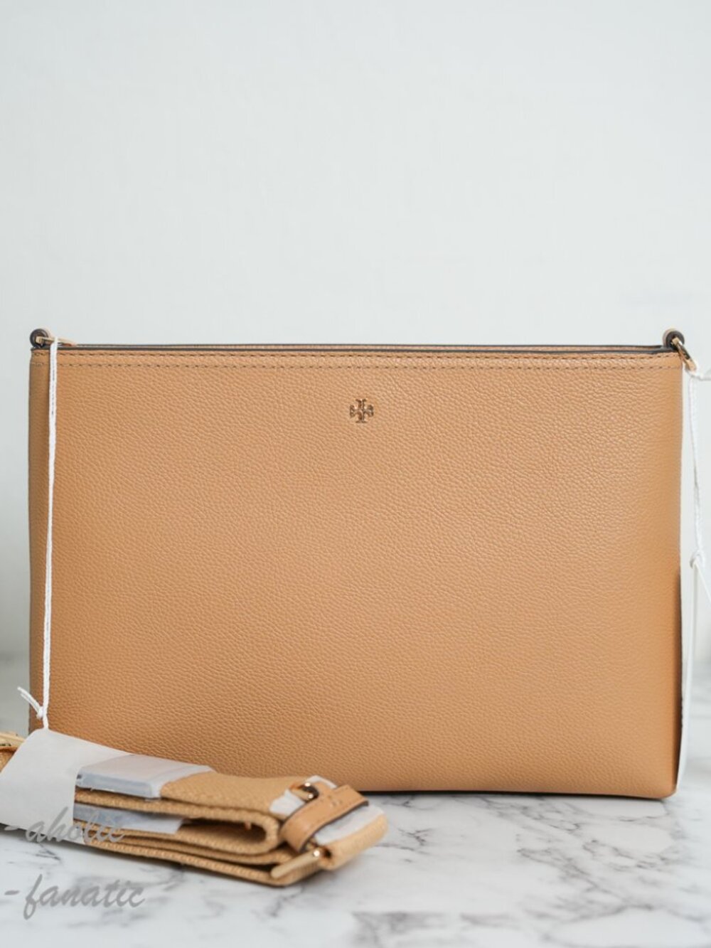Tory Burch Blake Swingpack Leather Crossbody Messenger 176874 Warm Biscuit NWT